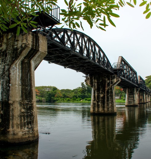 Bridge over de river Kwai in Thailand